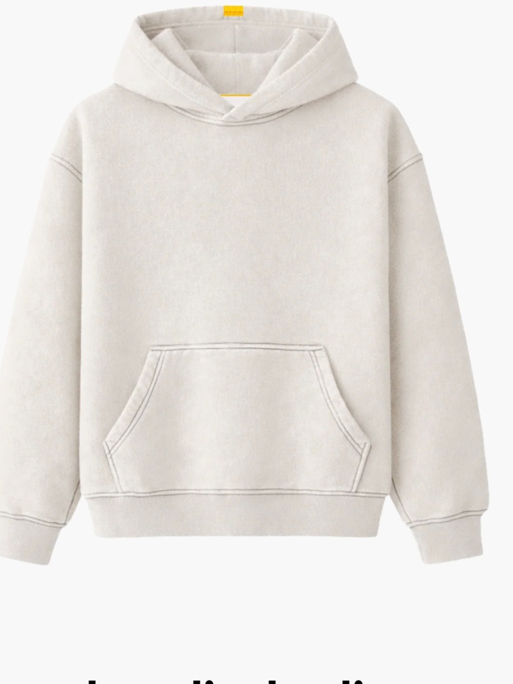 Men's Oversized Cream Hoodie Sweatshirt- a blank hoodie